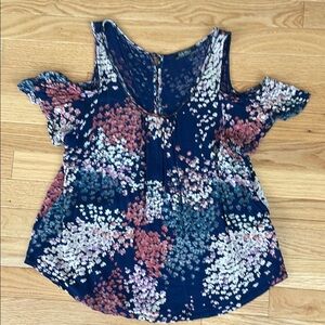 Lucky Brand Floral Cold Shoulder Top